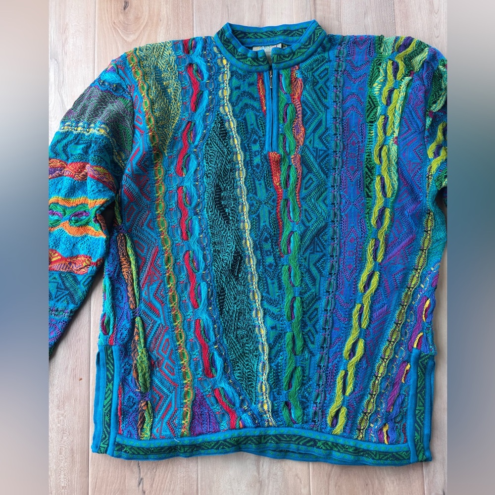 Vintage COOGI Australia 3D Knit Mercerised Cotton Sweater Size XL - Picture 6 of 10